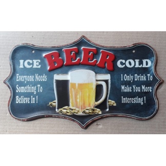 Ice cold beer metal sign