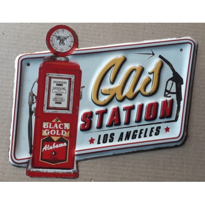 Gasoline gas station. Oil/Gas vintage  metal sign