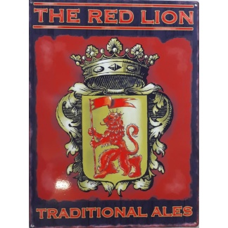 The red lion beer Metal Sign.
