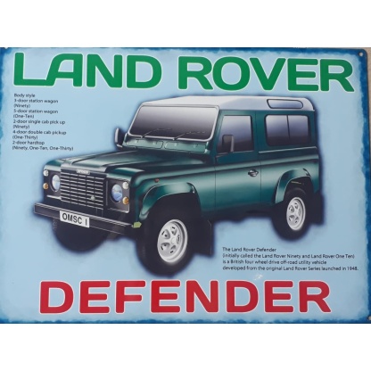 Land Rover Defender metal sign
