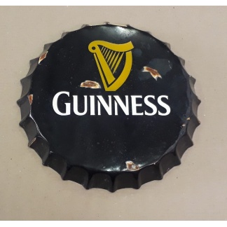 Guinness bottle cap used metal sign.