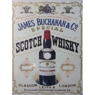 James Buchanan & co. Scotch whisky metal sign.