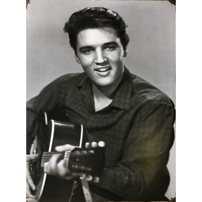 Elvis Presley Playing Guitar metal sign