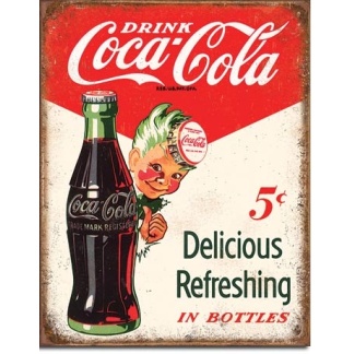 Coca-Cola Sprite boy 5 cents metal sign