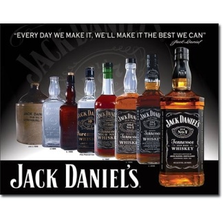Jack Daniel's bottles metal sign