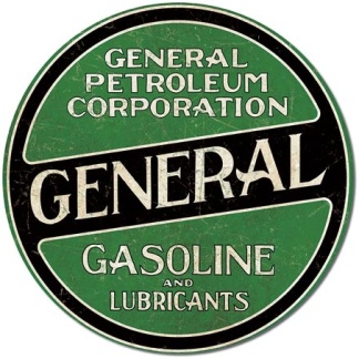 General Gasoline round metal sign