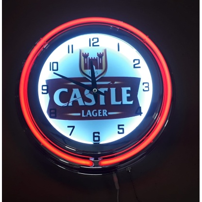 Castle lager double neon clock. 220V
