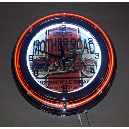 Mother road double neon clock. 220V
