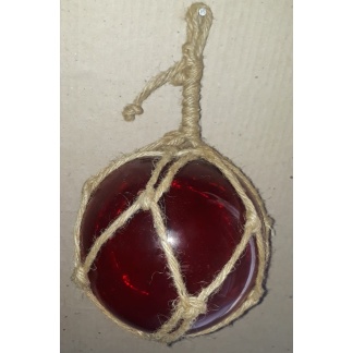 Glass coloured fishing net float. Red