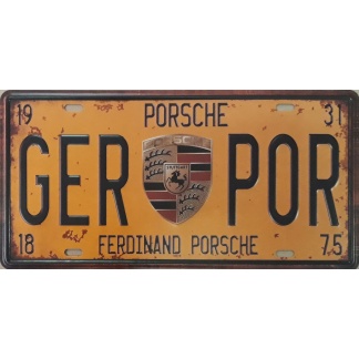 Porsche Ferdinand embossed metal license plate