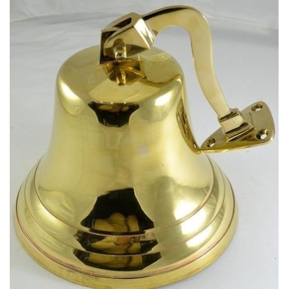 Brass bell wall mounted. 16cm diameter