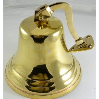 Brass bell wall mounted. 20cm diameter