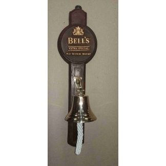 Brass bell 11,5cm with wall hanging Bells backing.