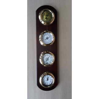 Barometer, hygrometer, thermometer & clock wall display