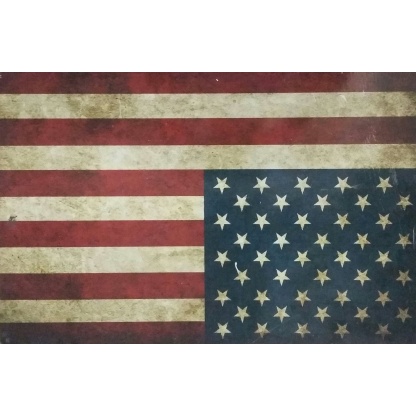 USA flag used metal sign
