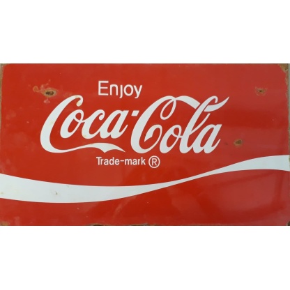 Coca-cola used metal sign.