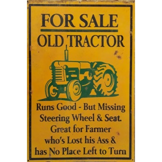 Old Tractor for sale used metal sign.