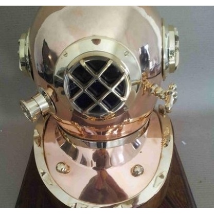 Nautical divers helmet. Solid copper and brass.