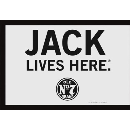 Jack Daniels. Jack lives here, old no.7 brand bar mirror