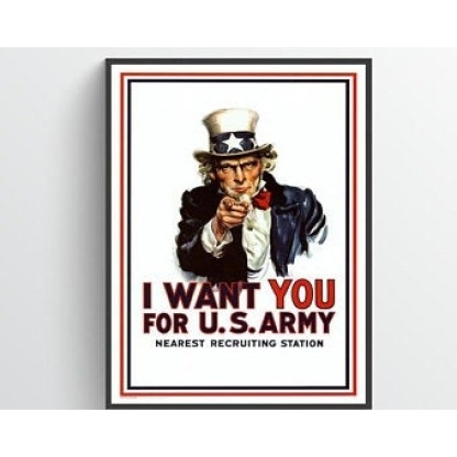I want you for US Army metal sign