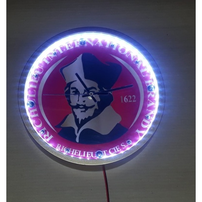 Richelieu illuminated clock. 30cm diameter.