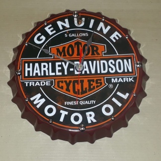 Harley-Davidson bottle cap metal clock.