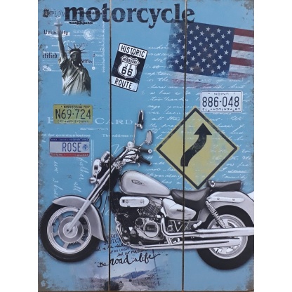 Motorcycle wooden wall plaque