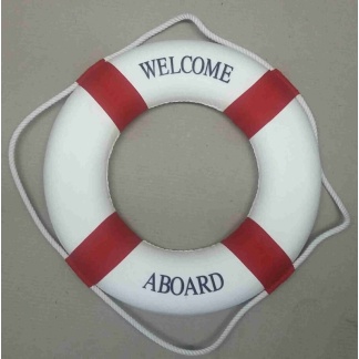 Nautical lifebuoy, welcome aboard. 44cm diameter.
