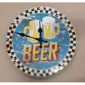 Beer metal wall Clock.