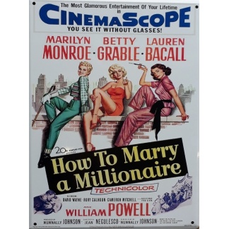 Cinema scope. How to marry a millionaire metal sign