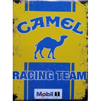Camel racing team metal sign