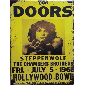 The Doors. American rock band vintage style. Music metal sign