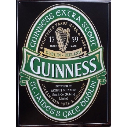 Guinness extra stout metal sign.