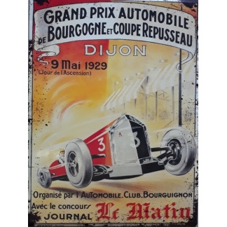 Grand Prix Automobile De Bourgogne....... Racing metal sign