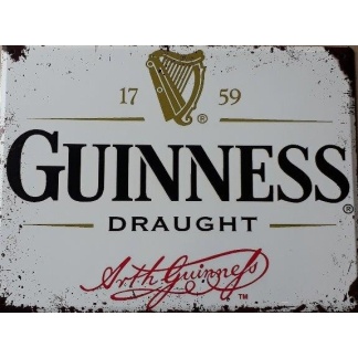 Guinness draught metal sign.