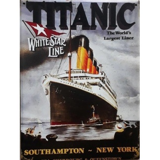 Titanic. White Star Line vintage style metal sign