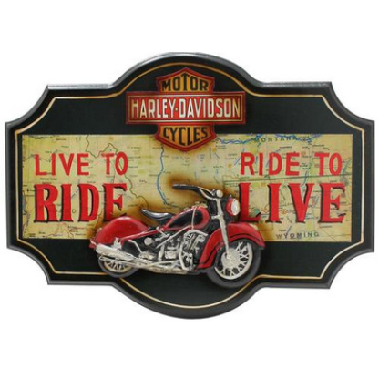 Harley-Davidson. Live to ride wall plaque. 60 x 40cm.