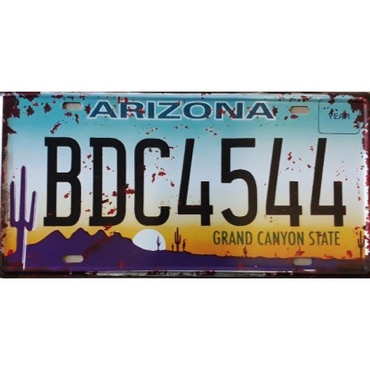 Arizona State Of America Metal License Plate