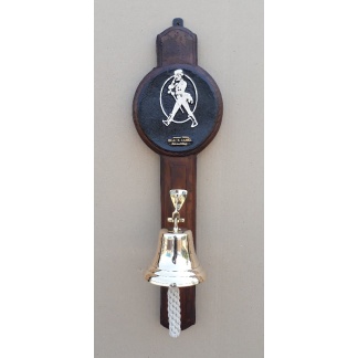 Brass Bell 11,5cm With Wall Hanging Johnnie Walker Backing
