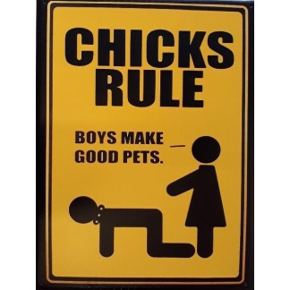 Chicks Rule-Boys Make.... Metal Sign