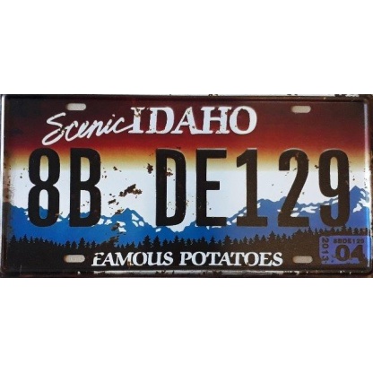 Idaho State Of America Metal License Plate