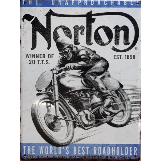 Norton Winner-The World's Best Road Holder Metal Sign