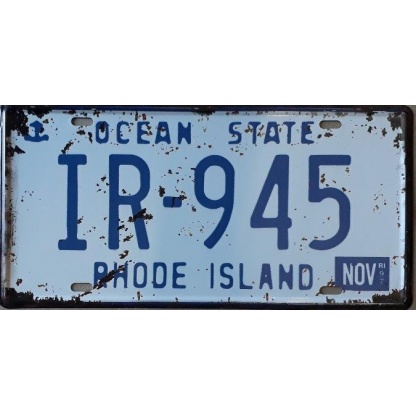 Rhode Island State Of America Metal License Plate