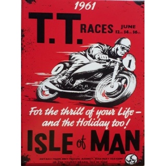 T.T Races Retro replica vintage style metal tin sign gift garage 