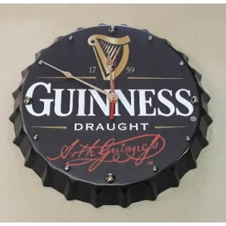 Guinness Bottle Cap Metal Clock