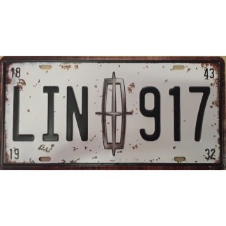 Lincoln Embossed License Plate