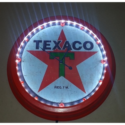 Texaco Illuminated Metal Clock 58cm Diameter
