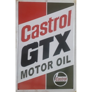 Castrol GTX Motor Oil Embossed Metal Sign.