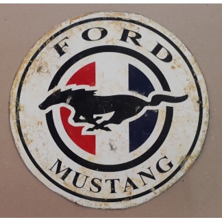 Ford Mustang Round Used Metal Sign