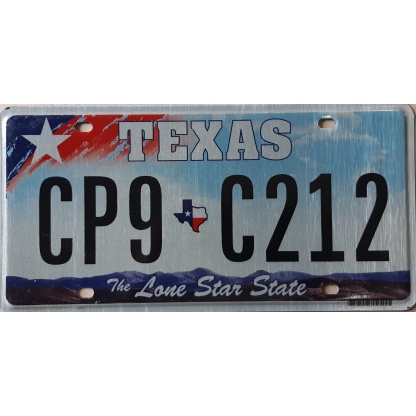 Texas Used genuine license plate.